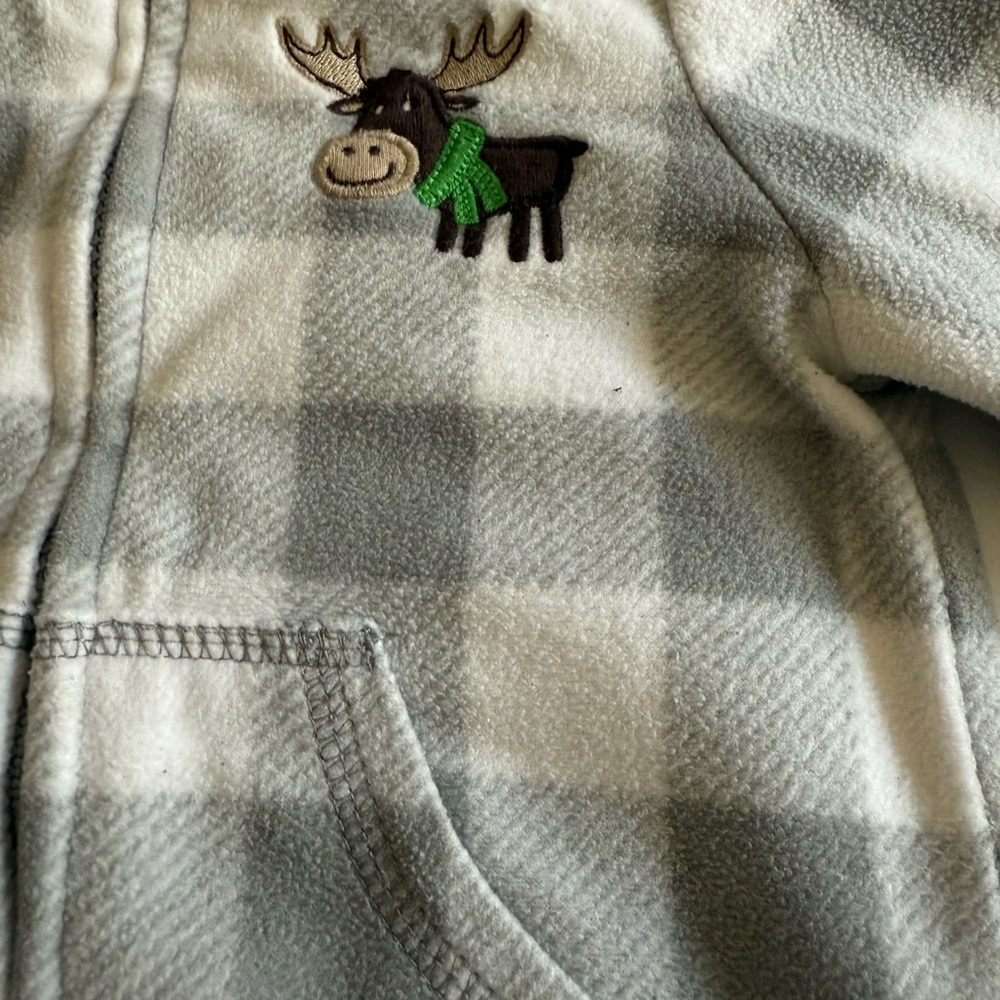 Carter's Gray and White Zip-Up Hoodie - Picture 4 of 7